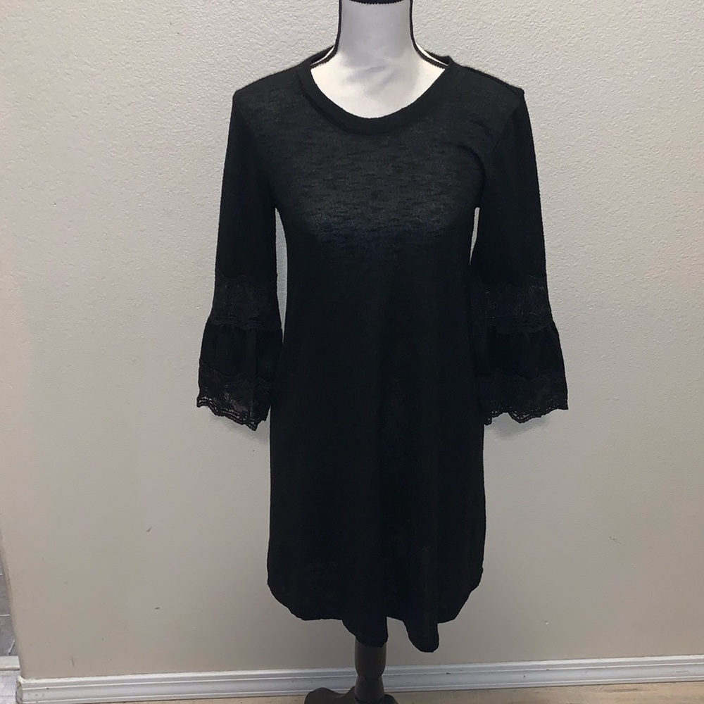 Maurices black ruffle lace sleeves midi dress